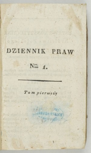 DCÉRA PRÁVNIKA. T. 1. 1815-1816.