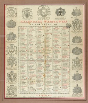 [Wall CALENDAR for the year 1788]. 