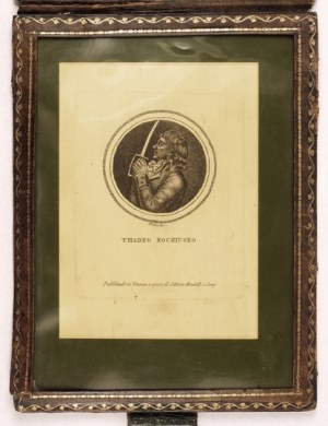 [KOŚCIUSZKO Tadeusz - portrait]. Thadeo Kocziusko [ !]. Gravure au trait sur cuivre. 13x10.5 cm (plaque) sur arche. 23,5x15,...