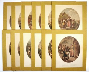 BARTOLOZZI F. - Months of the year. 12 lithographs from the second half of the 19th century.