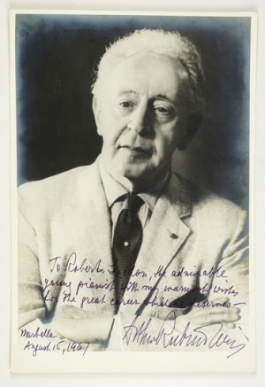 Dedica di A. Rubinstein su una fotografia del 1967.