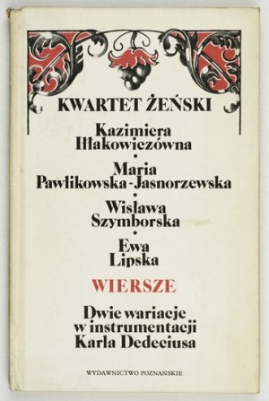 Quartetto femminile. Poesie. 1987. Dedica a E. Lipska.