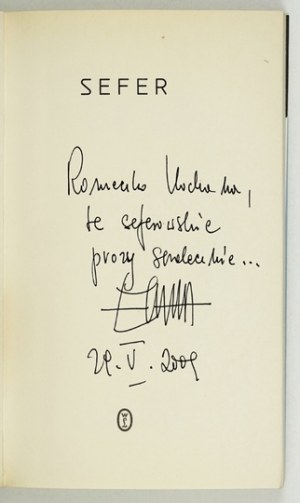 LIPSKA E. - Sefer. 2009. dedication by the author.