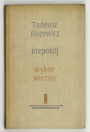 RÓZEWICZ T. - Inquietudine. 1963. dedica dell'autore.