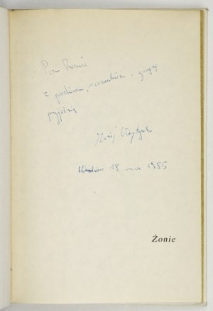 WOJTYSZKO M. - Sága rodiny ... 1985. venovanie autora.