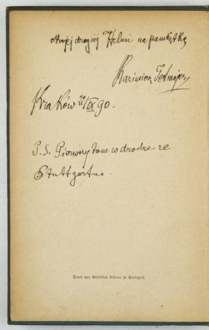 Entries by K. Przerwy-Tetmajer in two volumes of Heine's poetry.