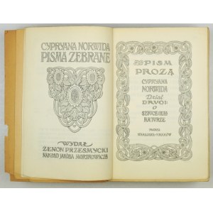 NORWID C. - Pisma zebrane. T. F. 1911 [1946].