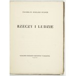 STANDÉ Stanisław Ryszard - Rzeczy i ludzie. Kraków 1925. Druk. Narod. 16d, s. 78, [1]....