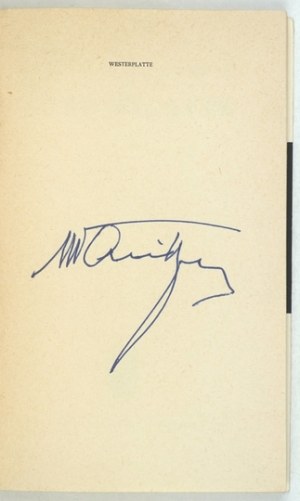 WAŃKOWICZ M. - Westerplatte. 1959. Signature de l'auteur.