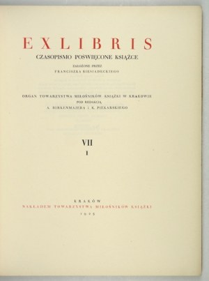 EXLIBRIS. Vol. 7, rév. 1 : 1925.