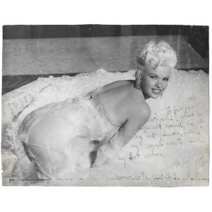 Dédicace de Jayne Mansfield à Jerzy Skarzynski, datée du. 23 IV 1959 à Beverly Hills.