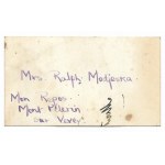 Miss Mary S. Helena Modjeska. Visiting card of Helena Modjeska's granddaughter Marylka.