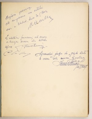 Zakopane Club Book, 1947; Einträge von W. Broniewski, J. Meissner und anderen.