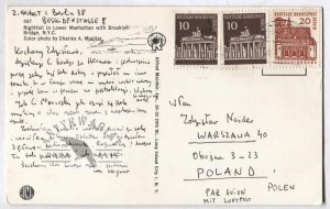 Postkarte von Zbigniew Herbert an Zdzisław Najder, ohne Datum.