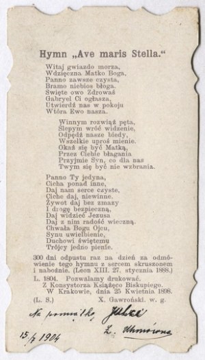 Königin der Engel, bitte für uns. 1898.