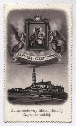 Souvenir di Częstochowa. Immagine miracolosa della Madonna di Czestochowa. [ca. 1900?].