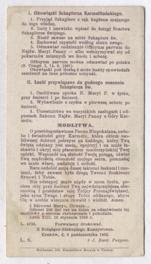 Panny Márie Škapuliarskej v Černom. 1902.