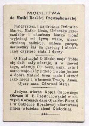 Ô très sainte Vierge Marie de Czestochowa, sauvez-nous ! [...]. Commémoration du couronnement 22 mai 1910....