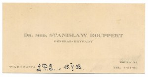 [ROUPPERT Stanislaw, Gen., 1939 visiting ticket].