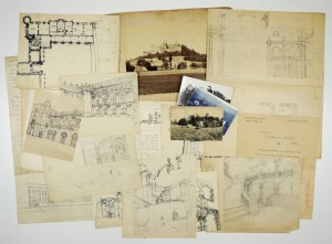 [RUDNO - Schloss Tenczyn]. Materialien von Zbigniew Mehoffer mit Ideen für die Renovierung des Schlosses Tenczyn in Rudno, vorbereitet von...