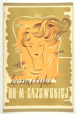 [GAJEWSKA, Kosmetik - Werbetafel]. Die Kosmetik von Dr. M. Gajewska. [Ende 1940er]....