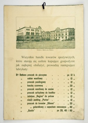 [OETKER, potraviny - reklamná tabuľa]. Chlebový prášok Dr. Oetker. [nie po roku 1924]...