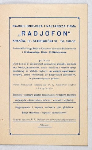 [RADIOFON, radios - price list]. 