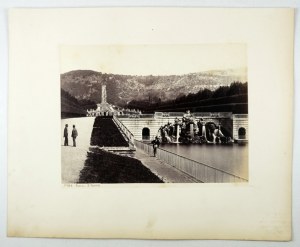 [ITALIE - CASERTA, près de Naples - cascade de fontaines dans le Palais Royal - vue photographique]. [60s/70s 19ème siècle]....