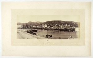 [NICEA - panorama miasta w widokiem na dom Garibaldiego i port - panorama widokowa]. [l. 80. XIX w.]....