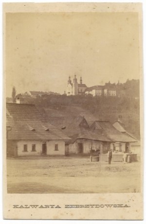 [KALWARYA Zebrzydowska - fragment of market square - view photograph]. [not before 1880, not after 1885]. Photo form....