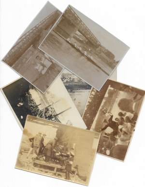 [KRAKOW - compétition d'aviron sur la Vistule - photographies de situation]. [avant 1924]. Ensemble de 6 photographies form....