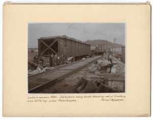 [LWÓW - Podwłoczyska - konserwacja linii kolejowej - fotografia sytuacyjna]. [VI 1926]. Fotografia form....