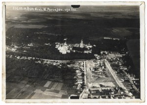 [POCZAJÓW - Pochaiv Lavra und ein Teil der Stadt - Luftaufnahme]. [12 VIII 1925]. Foto form....