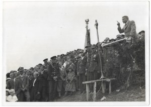 [Sliezske povstania - Sliezsky vojvoda Michał Tadeusz Grażyński sa prihovára ľuďom zhromaždeným pri rieke Olza - situa...