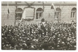 [Polish LEGIONS - ceremony of unveiling a plaque to commemorate the marching out of the Warsaw battalion -...