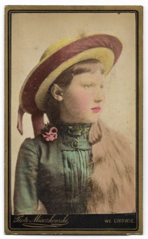 [Portrait PHOTOGRAPHY - young girl - shot in card de visite format]. [not after 1887]....