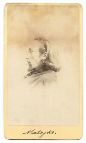 [MATEJKO Jan - Porträtfoto]. [l. 60er Jahre des 19. Jahrhunderts]. Form der Photographie. 9,2x5,5 cm auf Unterlageform. 10,4x6,...