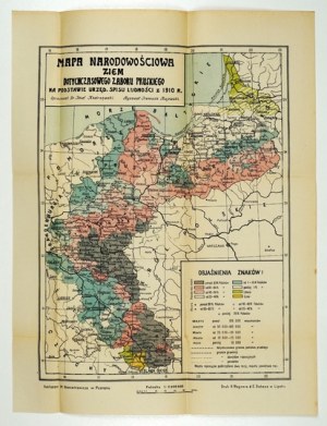 Nationalitätenkarte der Länder der ehemaligen preußischen Teilung. 1919.