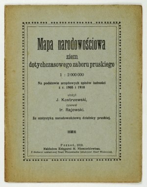 Nationalitätenkarte der Länder der ehemaligen preußischen Teilung. 1919.