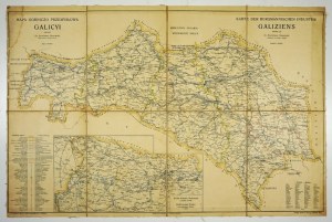 [GALICIA]. Těžební a průmyslová mapa Galicie. 61,2x95,4 cm, vydáno cca 1910.