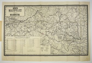 Karte von Malopolska mit Einteilung in Provinzen. 1921.