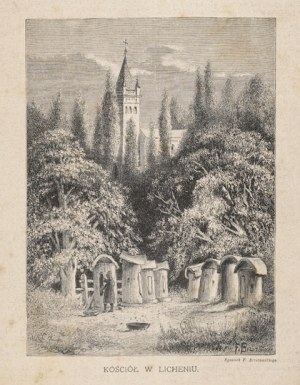 Église en lichen. Gravure sur bois de presse de 1889.