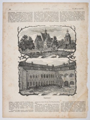 Niepołomice. Press woodcut from 1875.