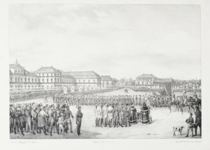 Warschau. Saski-Platz. Lithographie aus dem Jahr 1829.