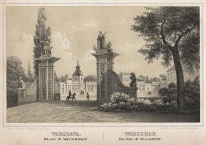 Varsovie. Palais de Wilanów. Lithographie du milieu du XIXe siècle.