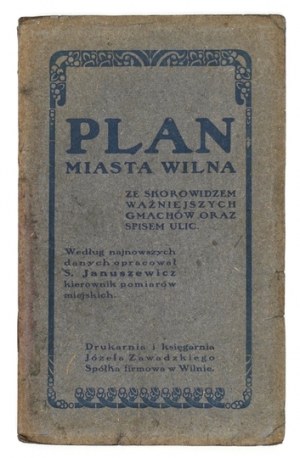 Vilnius. Plan de la ville de 1921.