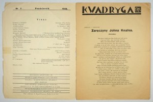 KWADRYGA. Revue littéraire. N° 5 : X 1928.