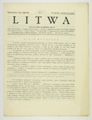 LITHUANIA. No. 1: DECEMBER 25, 1917.