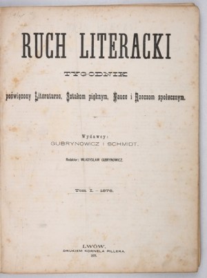 RUCH Literacki. R. 3, sv. 1: 1 I-24 VI 1876.