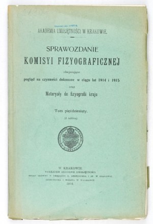 SPRAWOZDANIE Komisji Fizjograficznej. T. 50. 1916.